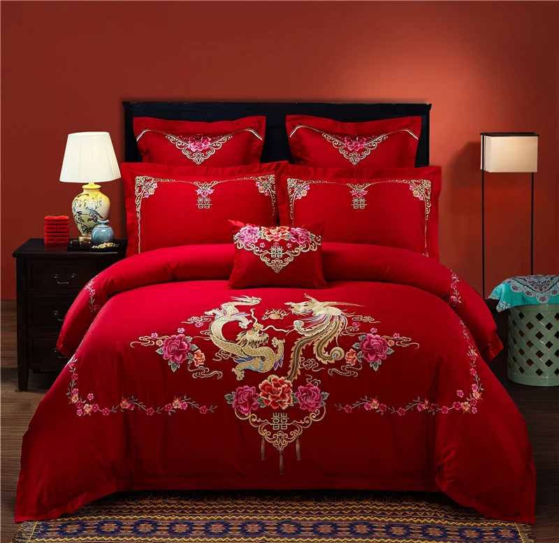 Luxury 100% Cotton the big day Chinese Wedding Bedding Set Embroidery Duvet Cover Bed Sheet Pillowcases Queen King Size 4/6/7pcs
Luxury 100% Cotton the big day Chinese Wedding Bedding Set Embroidery Duvet Cover Bed Sheet Pillowcases Queen King Size 4/6/7pcs