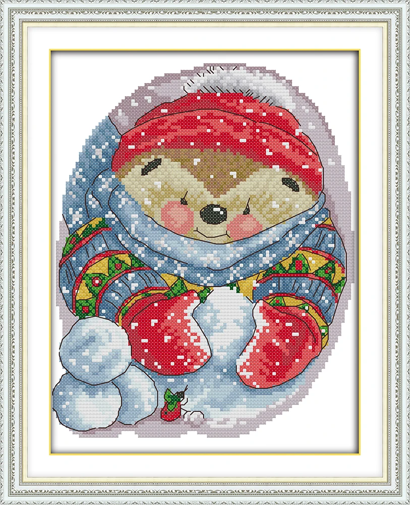 A hedgehog playing with snow Printing pattern Cross Stitch Kits Printed Canvas Cross-stitch set Embroidery Needlework Home Decor
A hedgehog playing with snow Printing pattern Cross Stitch Kits Printed Canvas Cross-stitch set Embroidery Needlework Home Decor