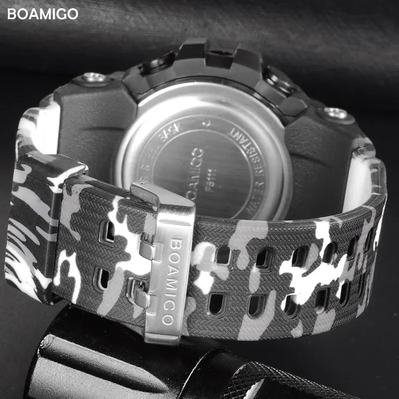 BOAMIGO Brand Digital LED Plastic Watches Dual Display Sports Watch Military Quartz Movement Accurate Time Keeping Wristwatch | Наручные