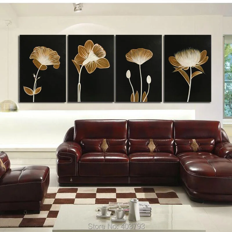 4PCS Modern abstract hand-painted oil painting on canvas wall art golden flowers unframed painting home decor
4PCS Modern abstract hand-painted oil painting on canvas wall art golden flowers unframed painting home decor