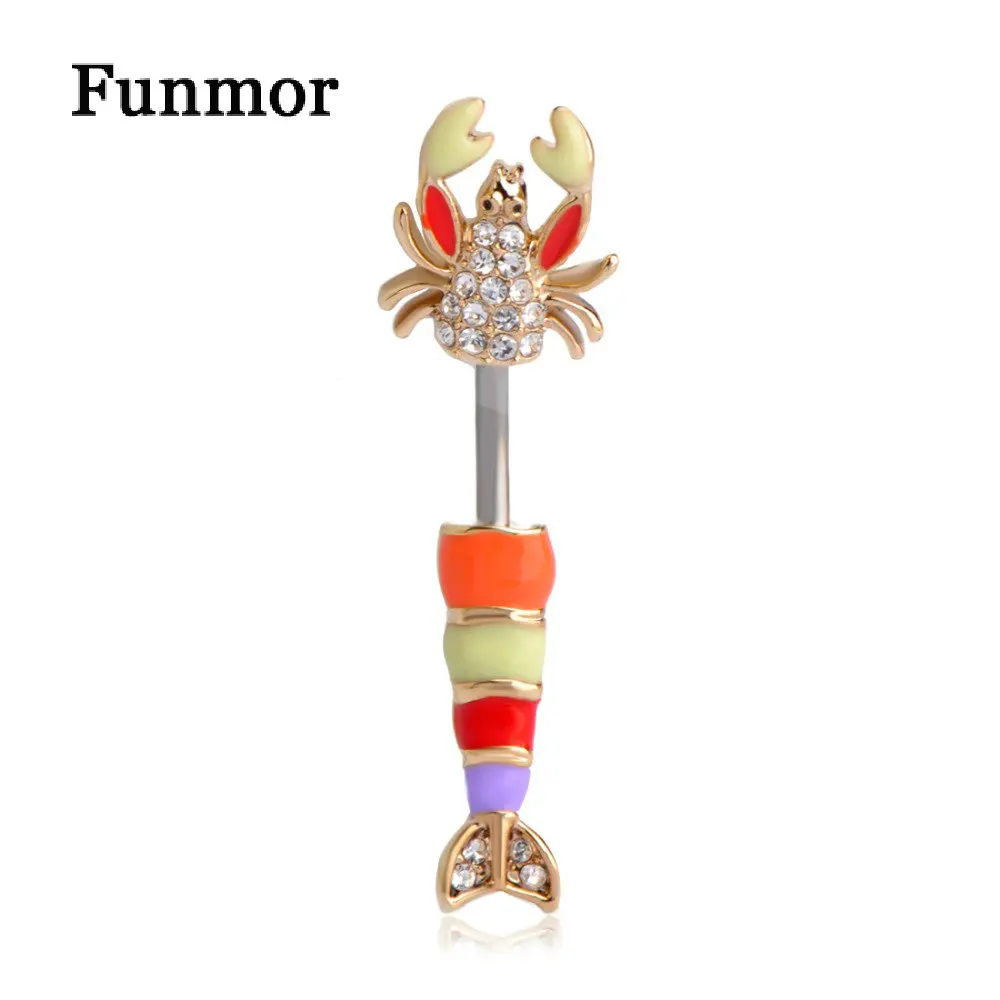 Funmor Enamel Crystal Scorpion Navel Bell Button Rings Colorful Animal Sexy Body Jewelry Summer Bikini Lobster Piercing Ombligo
Funmor Enamel Crystal Scorpion Navel Bell Button Rings Colorful Animal Sexy Body Jewelry Summer Bikini Lobster Piercing Ombligo