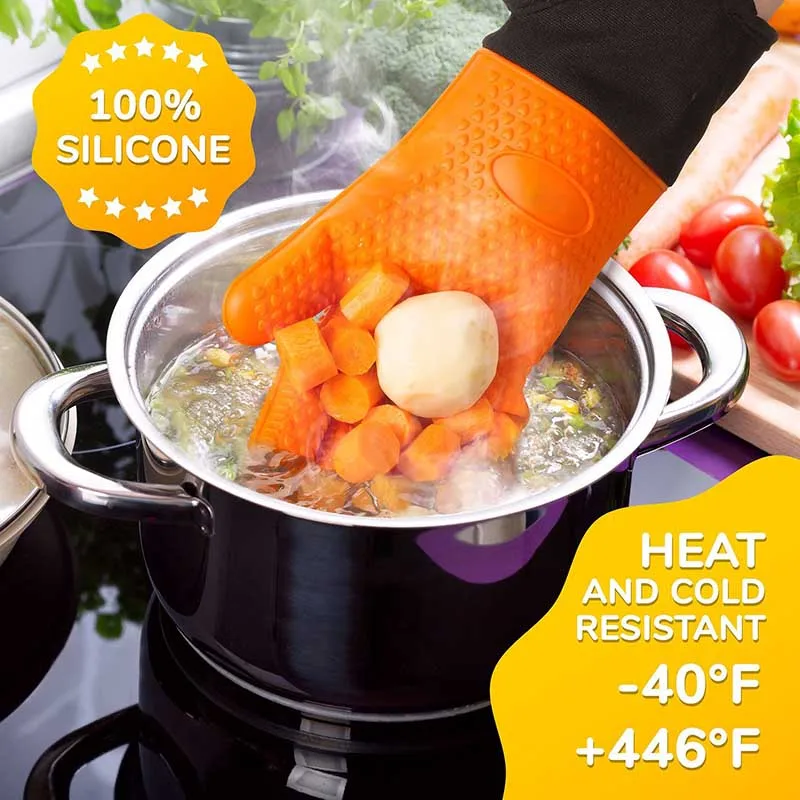 Silicone Glove Long Length For Oven Heat Resistant Oven Gloves Cotton Mitt Silicone Baking Gloves For Microwave Kitchen Tools
Silicone Glove Long Length For Oven Heat Resistant Oven Gloves Cotton Mitt Silicone Baking Gloves For Microwave Kitchen Tools