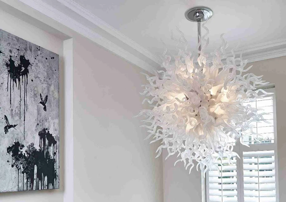 100% Mouth Blown Borosilicate High Quality Contemporary Blown White Glass Chandelier Lighting
100% Mouth Blown Borosilicate High Quality Contemporary Blown White Glass Chandelier Lighting