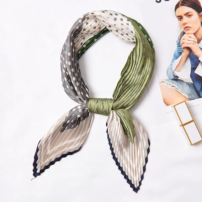 Retro Chic Crinkle Scarf Women Neck Wrap Dot Stripe Floral Luxury Brand Crinkle Hijab Small Pleated Bandana Bag Silk Head Scarfs
Retro Chic Crinkle Scarf Women Neck Wrap Dot Stripe Floral Luxury Brand Crinkle Hijab Small Pleated Bandana Bag Silk Head Scarfs