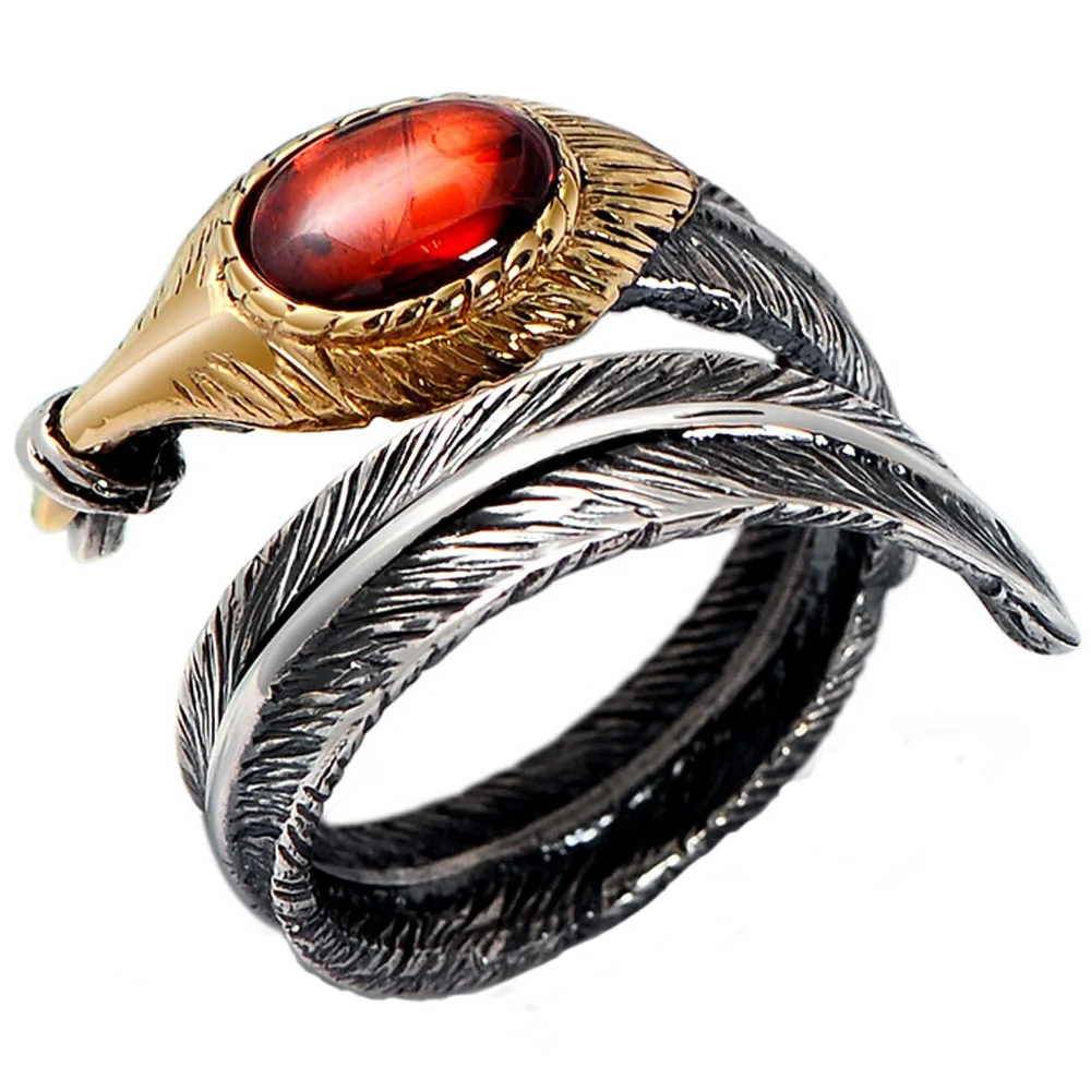 Jade Angel Garnet Black Onyx Oxidized Feather 925 Sterling Silver Adjustable Ring Women and Men Jewelry Christmas Gifts
Jade Angel Garnet Black Onyx Oxidized Feather 925 Sterling Silver Adjustable Ring Women and Men Jewelry Christmas Gifts