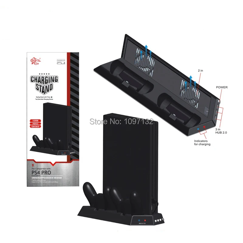 Вертикальная подставка для PS4 Pro USB Охлаждающий вентилятор Playstation 4 консоль