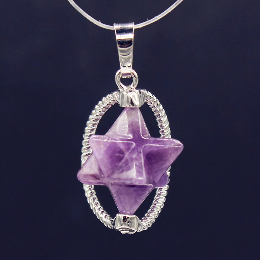 100-Unique 1 Pcs Personalized Silver Plated MerKaBa Natural Purple Amethysts Stone Pendant
100-Unique 1 Pcs Personalized Silver Plated MerKaBa Natural Purple Amethysts Stone Pendant
