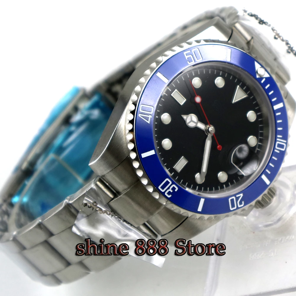 BLIGER 40MM Black Sterile Dial blue Ceramic Bezel Mechanical Watch Luminous Marks Automatic Movement Men's Watch
BLIGER 40MM Black Sterile Dial blue Ceramic Bezel Mechanical Watch Luminous Marks Automatic Movement Men's Watch