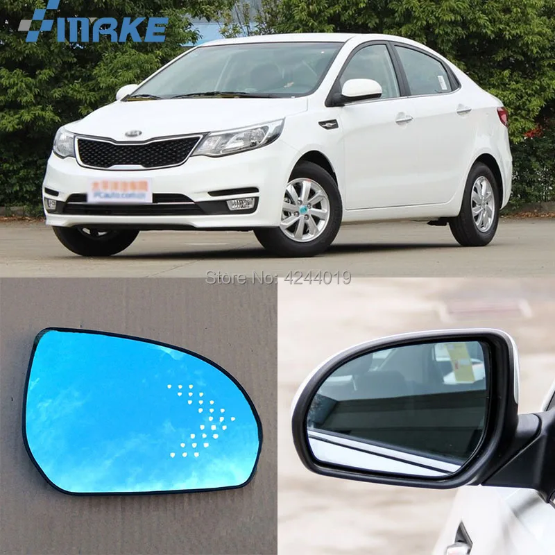 

smRKE For KIA K2 Car Rearview Mirror Wide Angle Hyperbola Blue Mirror Arrow LED Turning Signal Lights