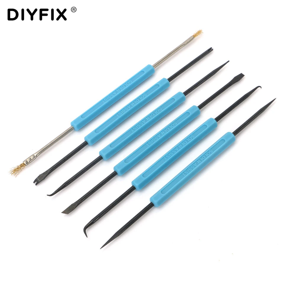 

DIYFIX 6 in 1 Steel Solder Assist BGA PCB Repair Tool Set Precision Electronic Components Welding Grinding Cleaning Hand Tools