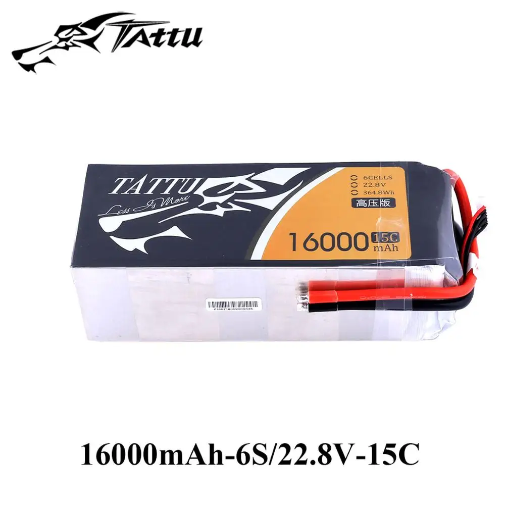 Аккумулятор LIPO TATTU 6S 22,2 в 16000 мАч 15C Max 30C для радиоуправляемого дрона
Аккумулятор LIPO TATTU 6S 22,2 в 16000 мАч 15C Max 30C для радиоуправляемого дрона