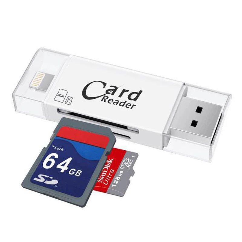 

USB 3.0 OTG Flash Drive Lightning Card Reader microSD/SDHC/SDXC SD SDHC SDXC Cardreader For iPhone Android