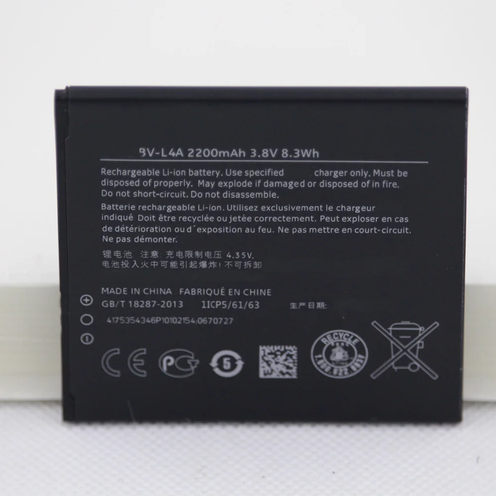 5 шт./лот 2200 мА · ч BL-L4A BLL4A BL L4A BV-L4A аккумулятор для Nokia Lumia 535 аккумулятор Lumia 830 RM984 RM-1090 аккумулятор
5 шт./лот 2200 мА · ч BL-L4A BLL4A BL L4A BV-L4A аккумулятор для Nokia Lumia 535 аккумулятор Lumia 830 RM984 RM-1090 аккумулятор