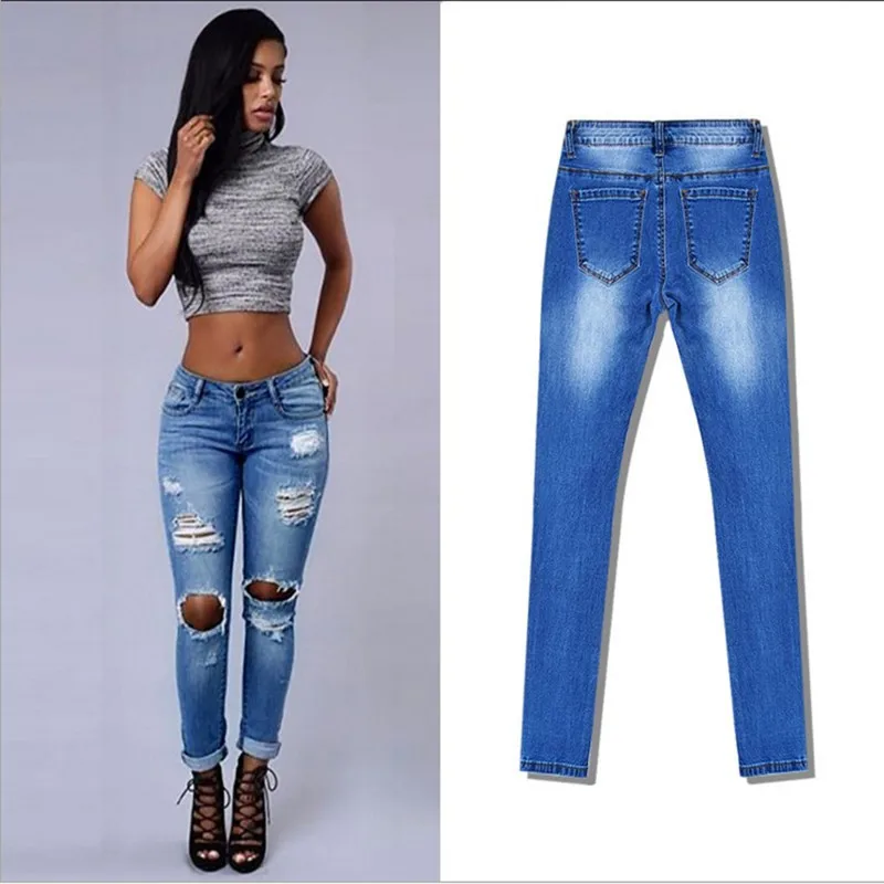 Sexy Ripped Hole Hot Jeans Women Low Waist Casual Jeans Female Stretchy Denim Skinny Pencil Pants Trousers
Sexy Ripped Hole Hot Jeans Women Low Waist Casual Jeans Female Stretchy Denim Skinny Pencil Pants Trousers