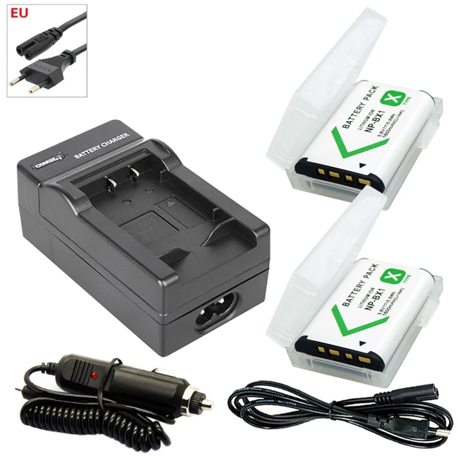 2x NP-BX1 3.6V 1600mAh Battery NPBX1 NP BX1 bateria+EU Cable Charger for Sony Camera HDR-AS100v AS30v HX50 DSC-RX100 HX400 WX350 
2x NP-BX1 3.6V 1600mAh Battery NPBX1 NP BX1 bateria+EU Cable Charger for Sony Camera HDR-AS100v AS30v HX50 DSC-RX100 HX400 WX350