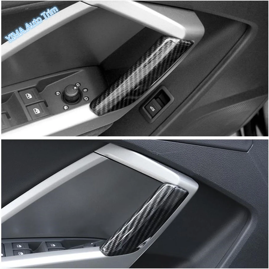 

Lapetus Auto Styling Inner Door Armrest Pull Doorknob Frame Cover Trim ABS Fit For Audi Q3 2019 - 2021 / Matte Carbon Fiber Look