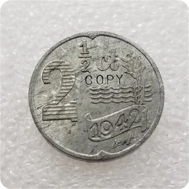 Копия 1942 Нидерланды 2 1/2 цента МОНЕТА КОПИЯ БЕСПЛАТНАЯ ДОСТАВКА|Безвалютные