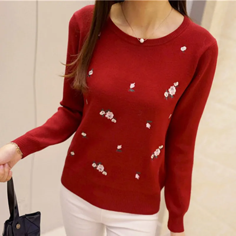 2020 Autumn Women Embroidery Knitted Winter Women Sweater Pullover Female Tricot Jersey Jumper Pull Femme
2020 Autumn Women Embroidery Knitted Winter Women Sweater Pullover Female Tricot Jersey Jumper Pull Femme