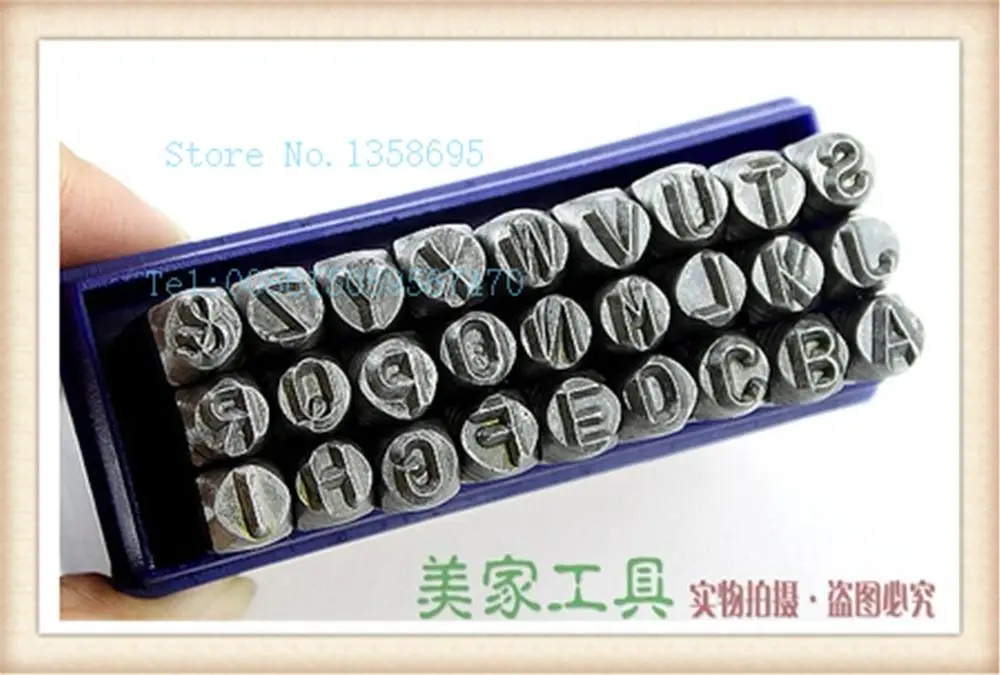 

free shipping 1/8" 4 MM Capital Letter punch A-Z Punch Stamp Set 27 Piece,capital letter stamp,jewelry letter stamp punches