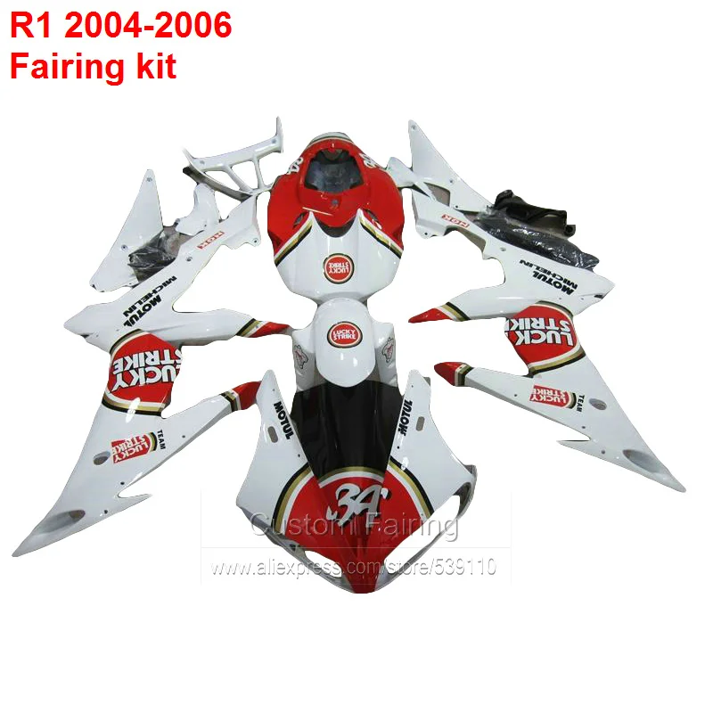 LUCKY decal Fairings For YAMAHA YZFR1 04 05 ( white & red ) 2004 - 2005 Injection fairing kit SZ87
LUCKY decal Fairings For YAMAHA YZFR1 04 05 ( white & red ) 2004 - 2005 Injection fairing kit SZ87