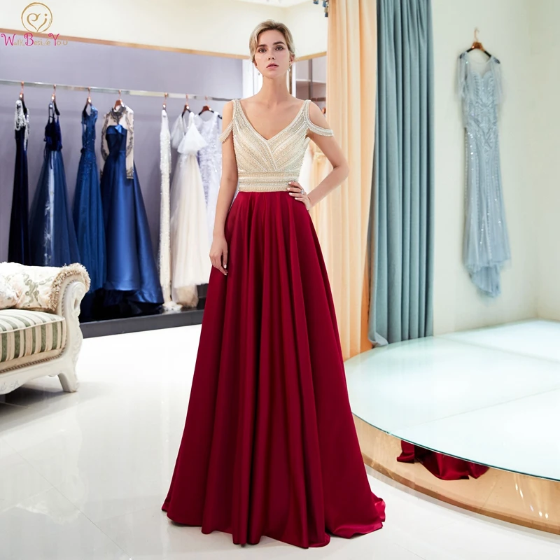 Wine Red Evening Dresses 2021 Satin Reflective A Line Elegant Floor Length Long Navy Blue Luxurious Beading Sequined Formal Gown
Wine Red Evening Dresses 2021 Satin Reflective A Line Elegant Floor Length Long Navy Blue Luxurious Beading Sequined Formal Gown