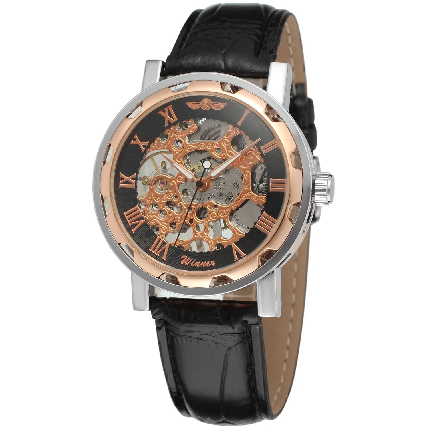 Faahio Winner Top Brand Men Watch Mechanical Hand-wind Leather Crystal Analog Classic Band Casual Brand Wristwatch Color Black
Faahio Winner Top Brand Men Watch Mechanical Hand-wind Leather Crystal Analog Classic Band Casual Brand Wristwatch Color Black