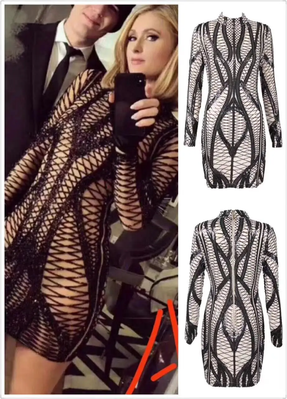 High Quality Black Long Sleeve Fashion Bright Elegant Dress Night Club Party Dress
High Quality Black Long Sleeve Fashion Bright Elegant Dress Night Club Party Dress
