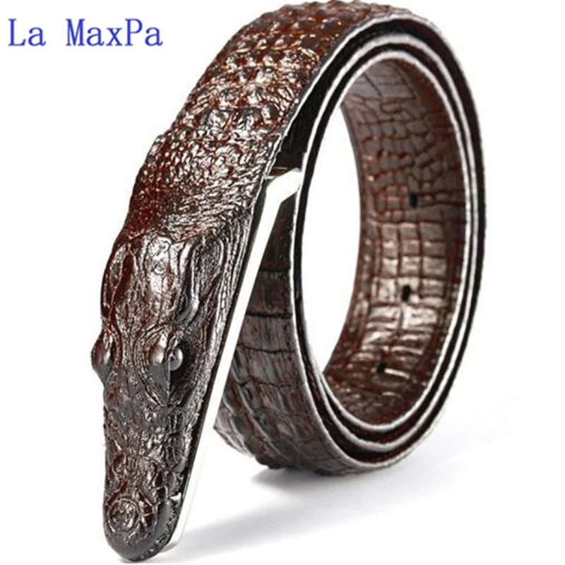 Fashion men's belt Crocodile pattern Genuine leather belt Business casual simulation crocodile belt alligator head gift for men
Fashion men's belt Crocodile pattern Genuine leather belt Business casual simulation crocodile belt alligator head gift for men