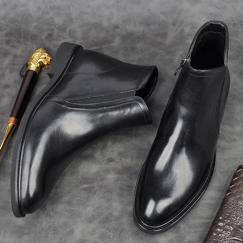 New Fashion Genuine Leather Formal Dress Man Chelsea Ankle Boots Pointed Toe Handcrafted Men's Cowboy Riding Shoes AM175
New Fashion Genuine Leather Formal Dress Man Chelsea Ankle Boots Pointed Toe Handcrafted Men's Cowboy Riding Shoes AM175