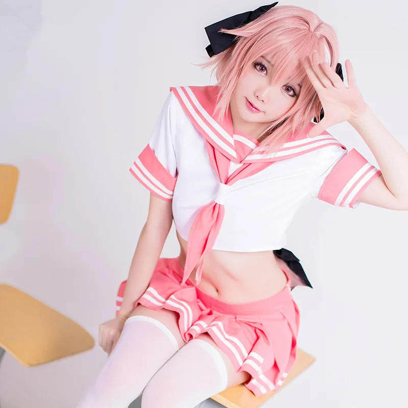 Fate/Grand Order Fate Apocrypha Rider Astolfo Cosplay JK школьная форма матросский костюм женский модный