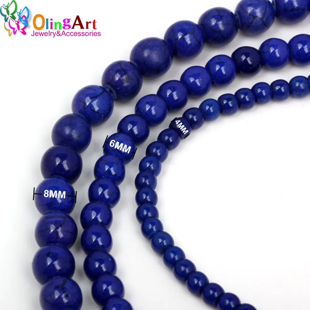 OlingArt 4mm/6mm/8mm Synthetic Stone beads Round Dark blue Turquoises Light Color Howlite Fashion beads for jewelry making NEW
OlingArt 4mm/6mm/8mm Synthetic Stone beads Round Dark blue Turquoises Light Color Howlite Fashion beads for jewelry making NEW