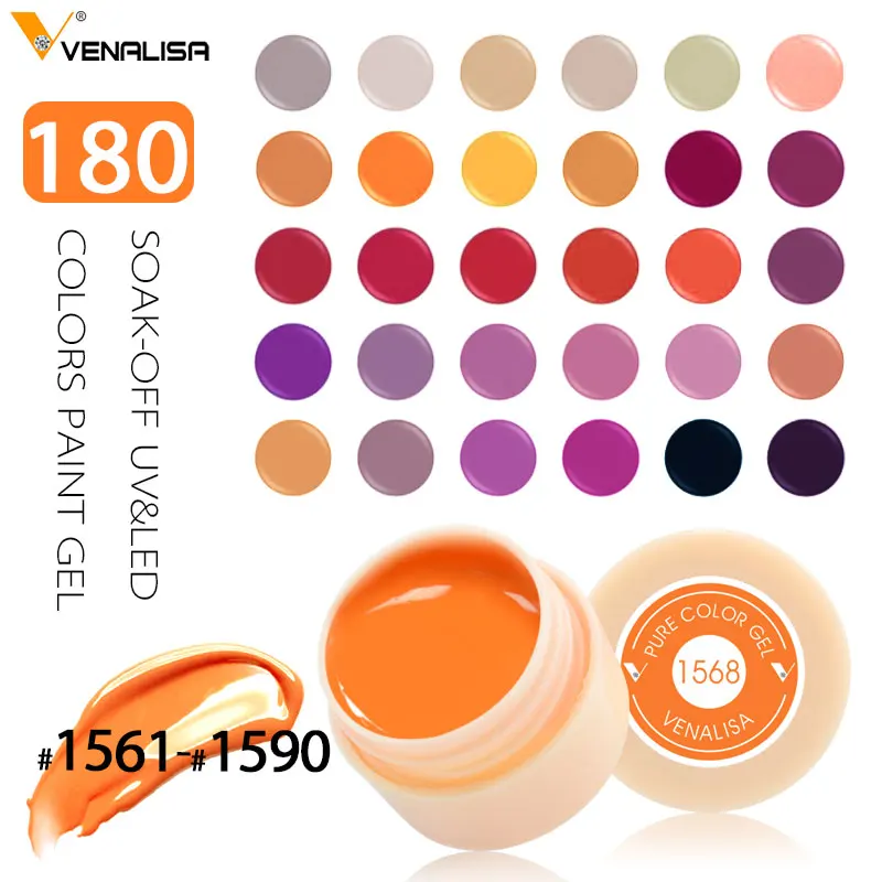 Venalisa ногтей 180 Цвет замочить от УФ/светодиодный стойкий гель для CANNI лаки Лидер