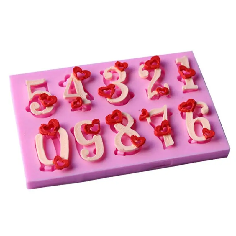 Heart Numbers Fondant Cake Mold Chocolate Mold For The Kitchen Baking Silicone Sugar Decoration Cake Tool D457
Heart Numbers Fondant Cake Mold Chocolate Mold For The Kitchen Baking Silicone Sugar Decoration Cake Tool D457