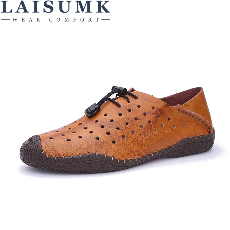 LAISUMK Classics Gladiator Men Genuine Leather Sandals Casual Breathable Cut-Outs Summer Male Shoes Hook & Loop Flats
LAISUMK Classics Gladiator Men Genuine Leather Sandals Casual Breathable Cut-Outs Summer Male Shoes Hook & Loop Flats