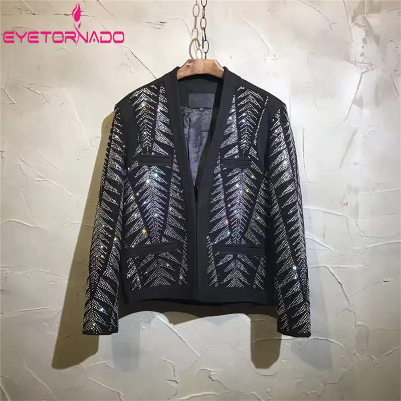 Glitter Beading Party Club Suit Jacket Men Summer Autumn Slim Fit Black Punk Style Performance Jacket Short Blazer Coat Tuxedo
Glitter Beading Party Club Suit Jacket Men Summer Autumn Slim Fit Black Punk Style Performance Jacket Short Blazer Coat Tuxedo