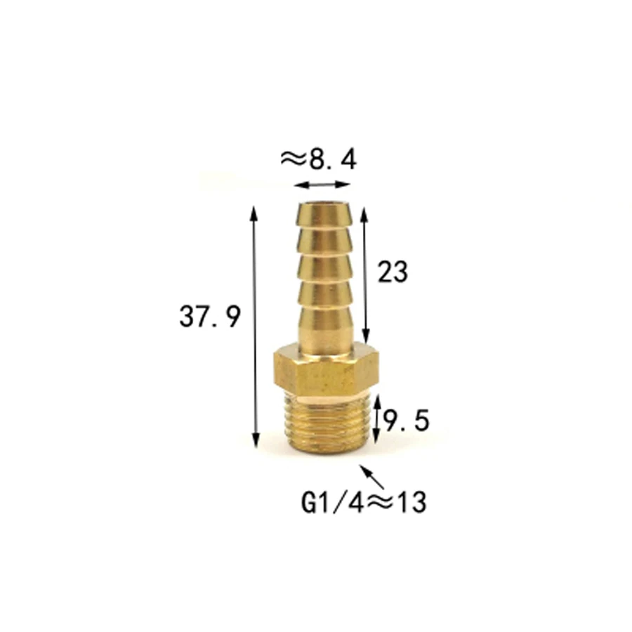 Especially Thick DN8 1/4" BSP Male x 8mm Hose Barb Tail Brass Coupling Joint Pipe Fitting Water Gas
Especially Thick DN8 1/4" BSP Male x 8mm Hose Barb Tail Brass Coupling Joint Pipe Fitting Water Gas