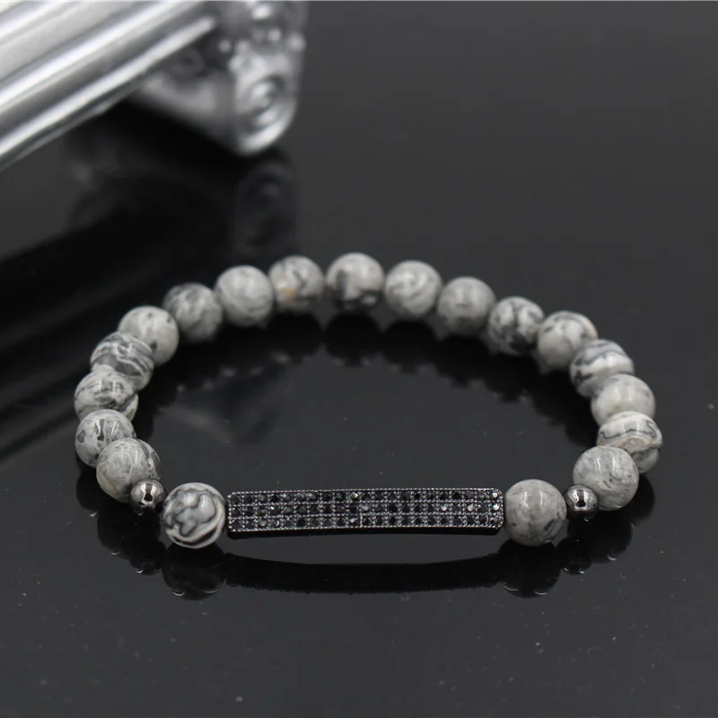 PINIYA Micro Pave CZ Bar Charm Bracelet Women Men Gift Handmade Natural Marble Stone Bead Bar Charm Bracelet Jewelry
PINIYA Micro Pave CZ Bar Charm Bracelet Women Men Gift Handmade Natural Marble Stone Bead Bar Charm Bracelet Jewelry
