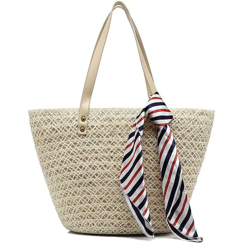 Фото Соломенные сумки для женщин пляжные плетеные соломенные кошельки на плечо