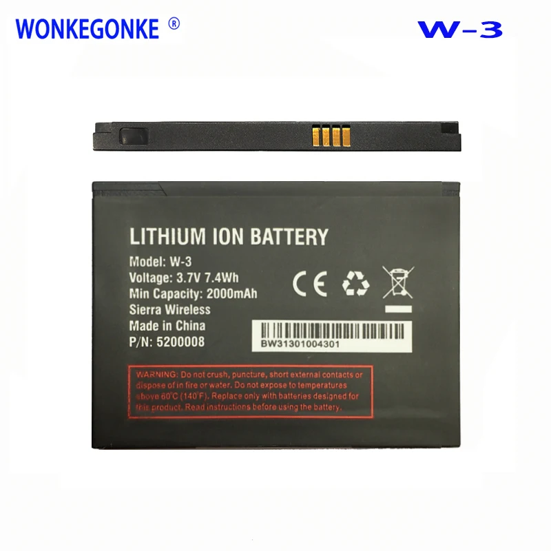 WONKEGONKE W-3 Battery W3 For Netgear Sierra Aircard 760S 762S 763S 785S Battery Wireless Router 2000mAh 3.7V Batteries Bateria
WONKEGONKE W-3 Battery W3 For Netgear Sierra Aircard 760S 762S 763S 785S Battery Wireless Router 2000mAh 3.7V Batteries Bateria