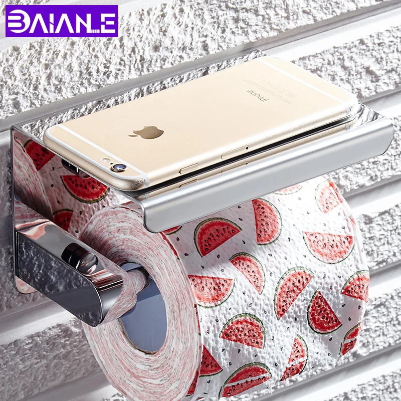 Stainless Steel Toilet Paper Holder with Shelf Wall Mounted Paper Towel Holder Rack Mobile Phone Bathroom Roll Paper Holder
Stainless Steel Toilet Paper Holder with Shelf Wall Mounted Paper Towel Holder Rack Mobile Phone Bathroom Roll Paper Holder
