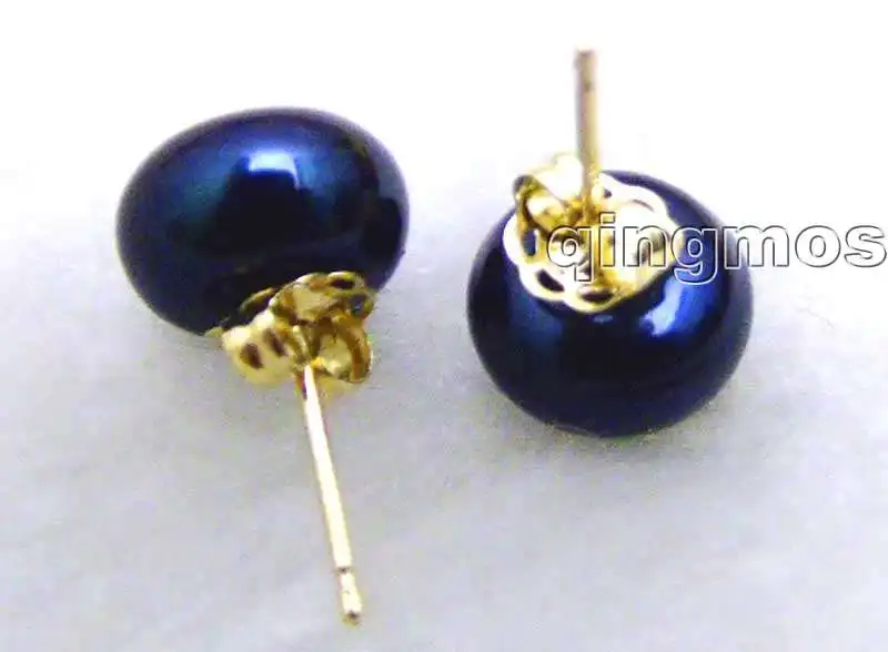 Great Natural Freshwater 7-8mm Black Flat Pearl Earring with Solid Gold Stud -8010 wholesale/retail Free shipping 
Great Natural Freshwater 7-8mm Black Flat Pearl Earring with Solid Gold Stud -8010 wholesale/retail Free shipping