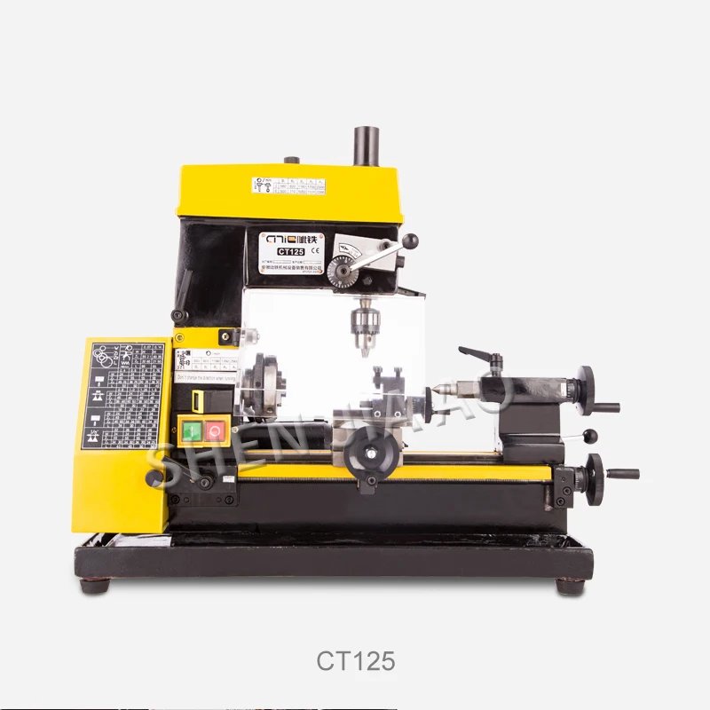 Мини-токарный станок CT125, сверлильный и фрезерный станок, миниатюрный токарный станок, обучающий станок 220 В, токарный станок с несколькими инструментами, 1 шт.
Мини-токарный станок CT125, сверлильный и фрезерный станок, миниатюрный токарный станок, обучающий станок 220 В, токарный станок с несколькими инструментами, 1 шт.