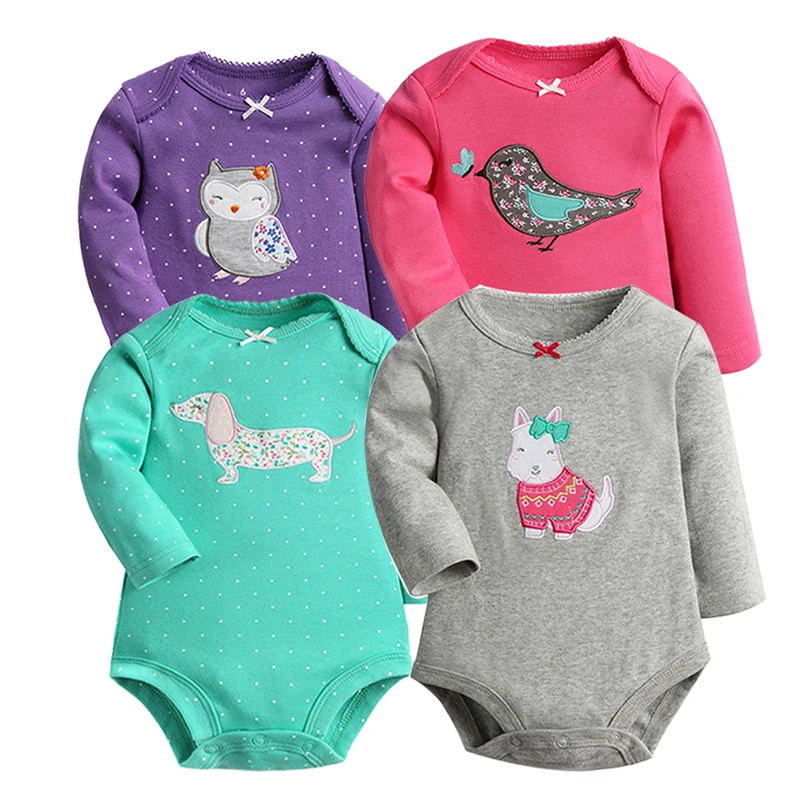 Children Clothes 4pcs Baby Long Sleeve Bodies Cotton Girl Boys Jumpsuit New 6-24m Newborn Embroidery Body Infant Products
Children Clothes 4pcs Baby Long Sleeve Bodies Cotton Girl Boys Jumpsuit New 6-24m Newborn Embroidery Body Infant Products