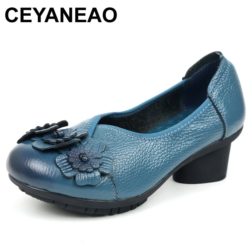 CEYANEAO2018 Retro Style Handmade Genuine Leather Shoes Women Thick With Heels Flowers Pumps Round Toe High Heels Plus SizeE1512
CEYANEAO2018 Retro Style Handmade Genuine Leather Shoes Women Thick With Heels Flowers Pumps Round Toe High Heels Plus SizeE1512