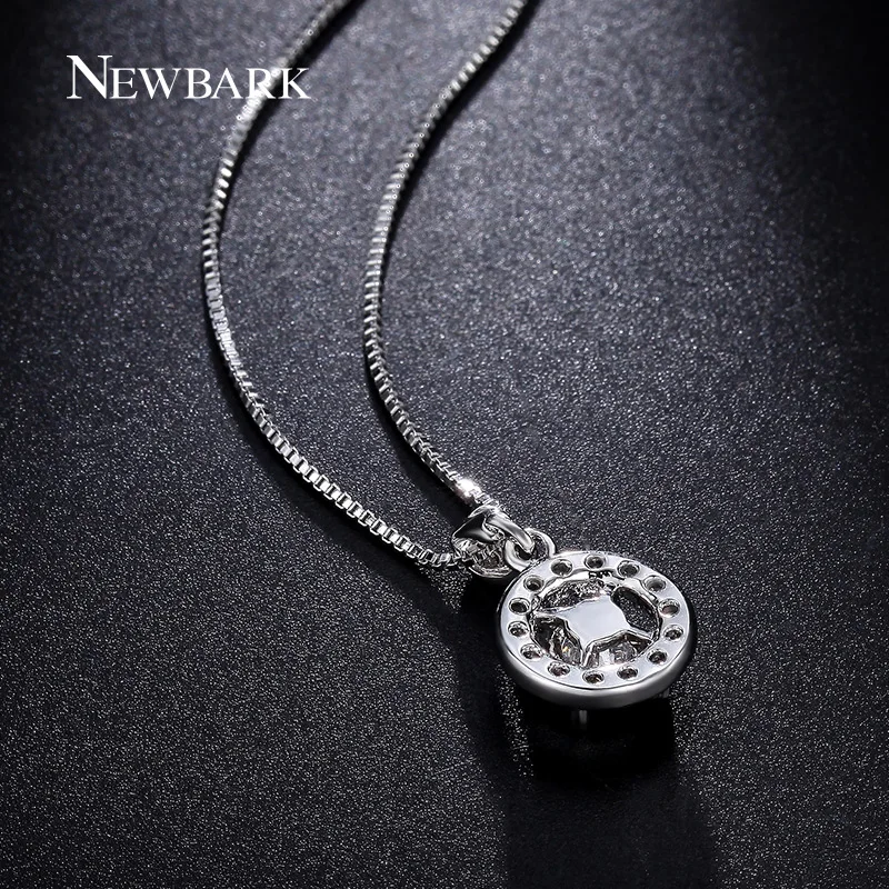 NEWBARK Hearts & Arrows Necklaces Pendants Top Quality 0.75ct With Tiny 3A CZ Around Fashion For Women Bijoux | Украшения и