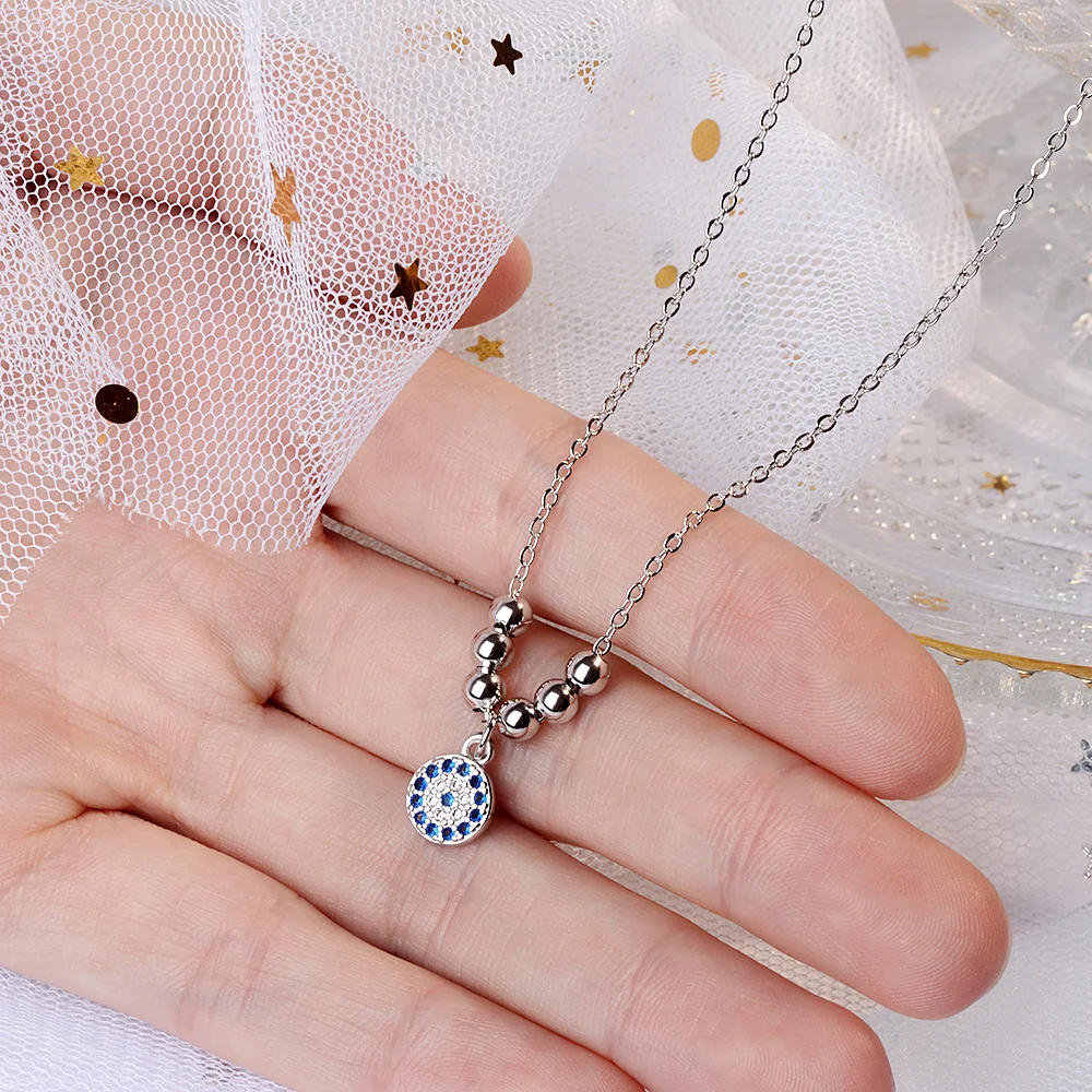 MEYRROYU 925 Sterling Silver Necklace Fashion Classic Round Inlaid Blue Crystal Pendant Necklace Couple Jewelry Gift
MEYRROYU 925 Sterling Silver Necklace Fashion Classic Round Inlaid Blue Crystal Pendant Necklace Couple Jewelry Gift