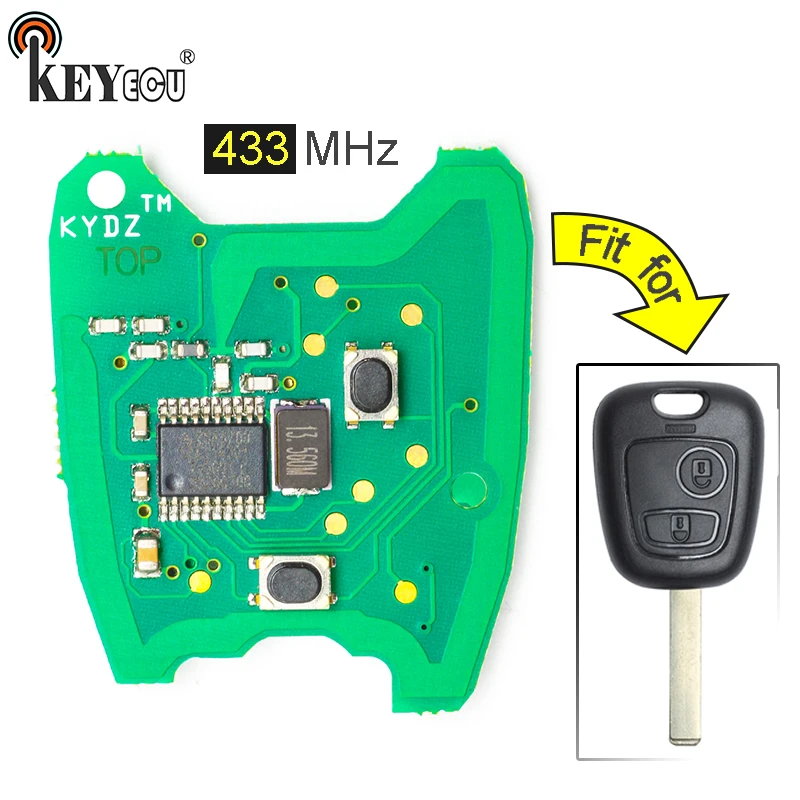 KEYECU 10x for Peugeot 206 KYDZ 433MHz Remote Control Board 2 Button With Battery (no shell)
KEYECU 10x for Peugeot 206 KYDZ 433MHz Remote Control Board 2 Button With Battery (no shell)