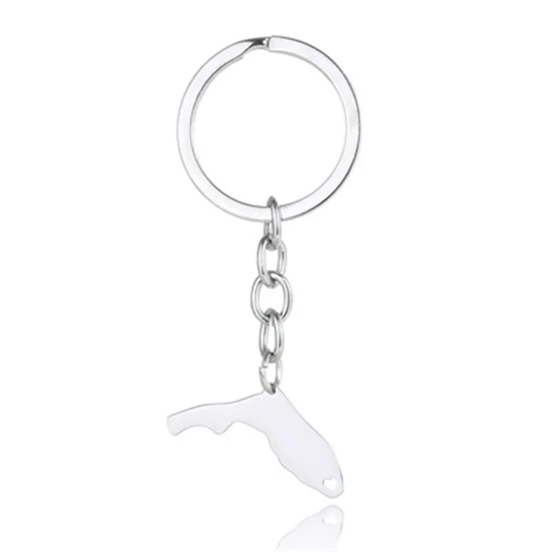Europe and America selling stainless steel Florida map keychain US map series key accessories
Europe and America selling stainless steel Florida map keychain US map series key accessories