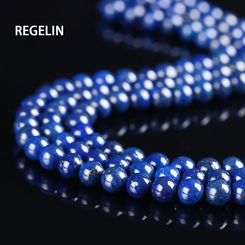 REGELIN Natural Stone Lapis Lazuli Never lose Color Round Beads 15" Strand 4 6 8 10 12 14MM Pick Size For Jewelry Making
REGELIN Natural Stone Lapis Lazuli Never lose Color Round Beads 15" Strand 4 6 8 10 12 14MM Pick Size For Jewelry Making