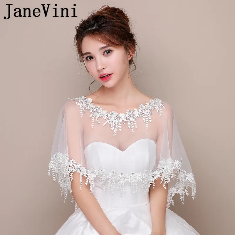 JaneVini 2018 Elegant White Bridal Lace Bolero Beaded Wedding Cape Short Sheer Bride Shrug Women Evening Party Wraps Accessories
JaneVini 2018 Elegant White Bridal Lace Bolero Beaded Wedding Cape Short Sheer Bride Shrug Women Evening Party Wraps Accessories